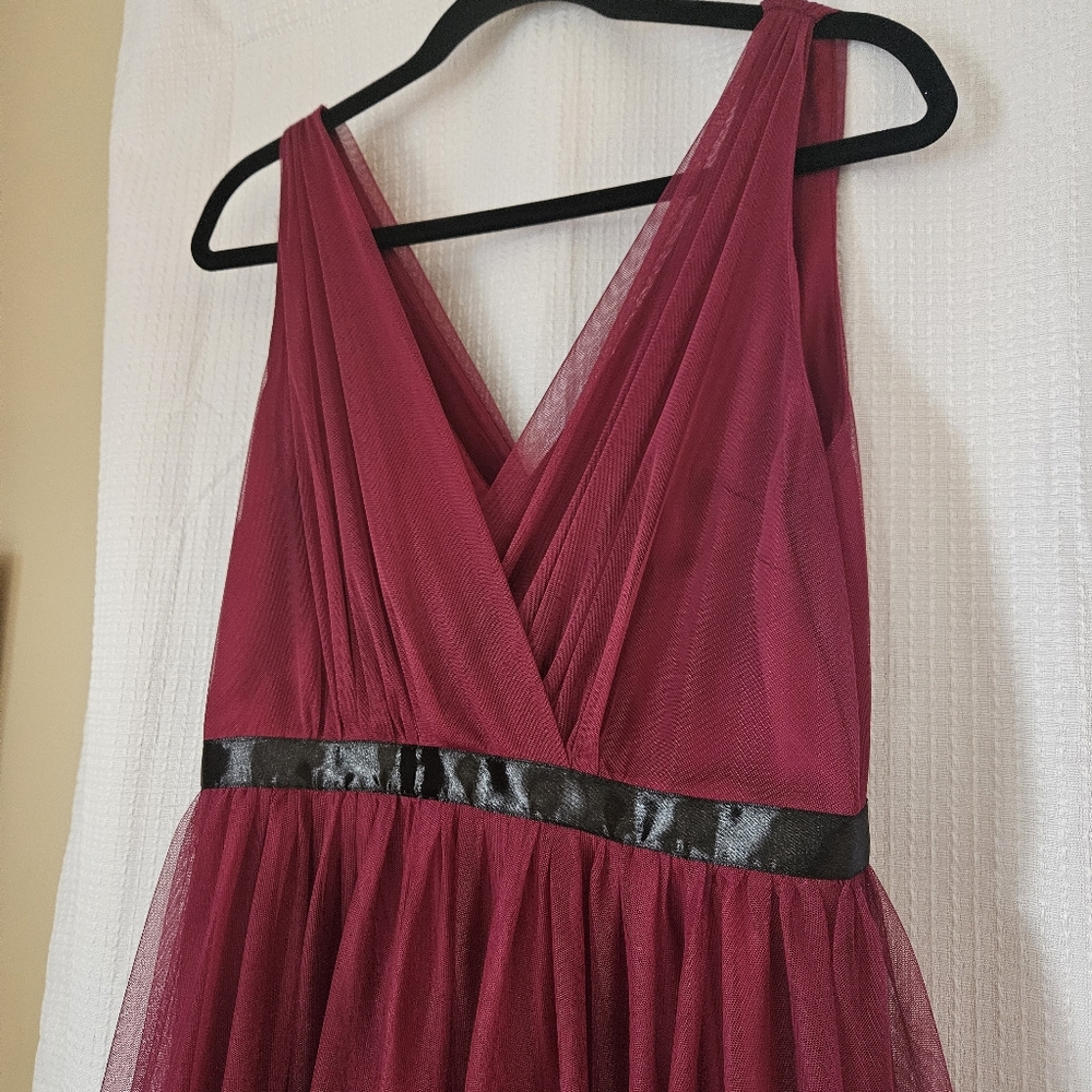 Elegant Raspberry Pink Tulle Dress - Picture 4 of 10